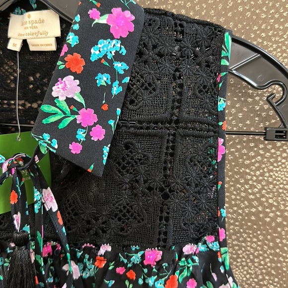 🔥🔥🔥NEW Kate Spade Greenhouse Lace Yoke Floral Cotton Silk Blended Blouse - Picture 10 of 16
